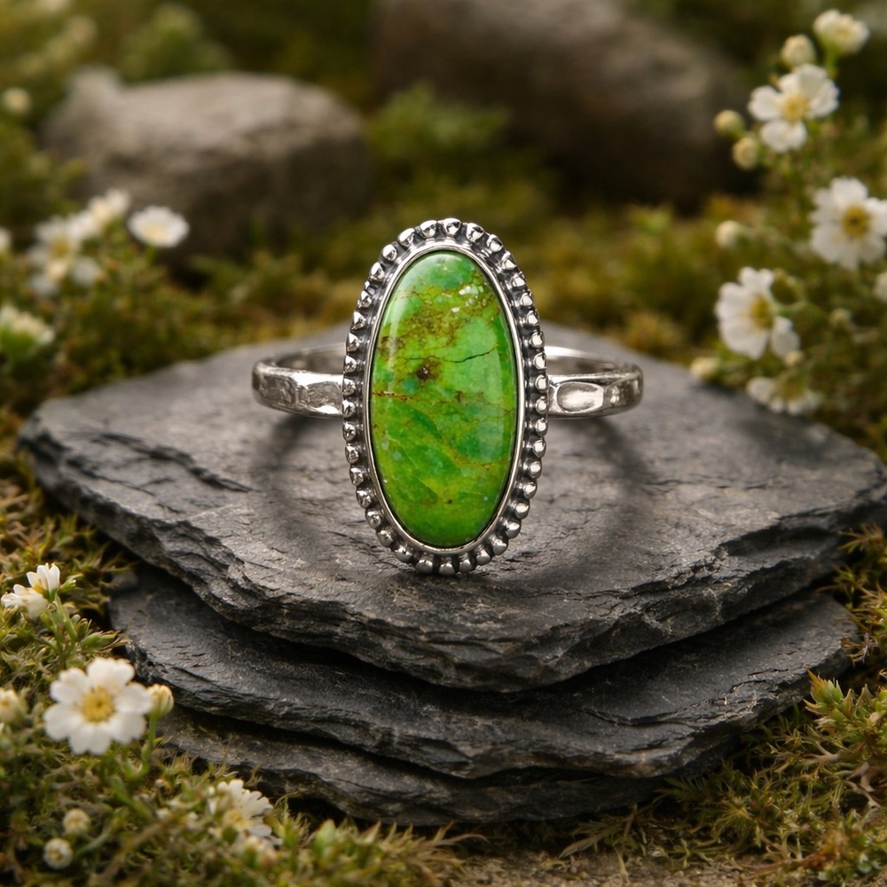 Green Copper Turquoise Ring - Picture 6 of 13
